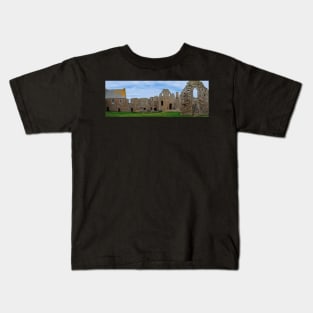 Panorama of Dunnottar castle in Aberdeenshire, Scotland Kids T-Shirt